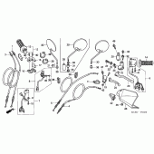 Схема вузла: Ручка керма & Пульт управління рульовой & Троси для Honda XR250