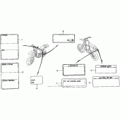 Схема вузла: Інформаційні наклейки для Honda XR250