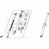 Схема вузла: Вилка передньої осі для Honda VT1100 Shadow