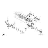 Схема узла: Копирный вал и Вилки и Вал переключения для Honda VFR800 VFR