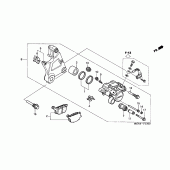 Схема вузла: Задній гальмівний супорт для Honda VTX1300