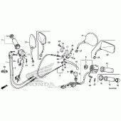 Схема вузла: Ручка керма & Пульт управління рульовой & Троси для Honda VT750 Shadow Aero