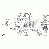 Схема узла: Топливный бак для Honda GL1800 Gold Wing