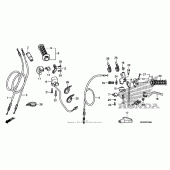 Схема вузла: Ручка керма & Пульт управління рульовой & Троси для Honda CRF230 CRF230F