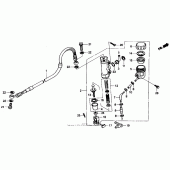 Схема вузла: Задній гальмівний циліндр 90-91 для Honda XR250