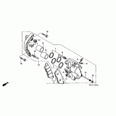 Схема узла: Передний тормозной суппорт для Honda VF750 Magna