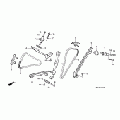 Схема узла: Цепь ГРМ и Натяжитель и Успокоитель для Honda VF750 Magna