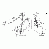 Схема вузла: Задній гальмівний циліндр для Honda VTR1000 Firestorm