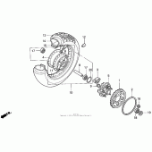 Схема вузла: Заднє колесо для Honda VT600 Shadow VLX Deluxe