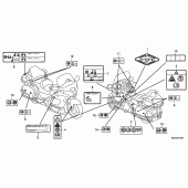 Схема узла: Информационные наклейки (GL1800A EX CEPT-BR/KO/SI) для Honda GL1800 Gold Wing