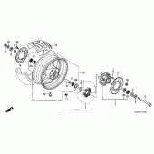 Схема вузла: Заднє колесо для Honda CB600F 599