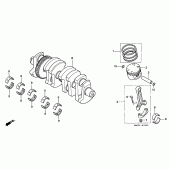 Схема узла: Коленчатый вал и Поршень для Honda CB750 Seven Fifty