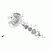 Схема вузла: Заднє колесо для Honda VT600 Shadow VLX