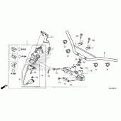 Схема вузла: Верхня траверса & Кліпон керма для Honda CRF250 CRF250L