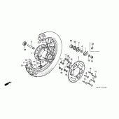 Схема узла: Заднее колесо для Honda XR600