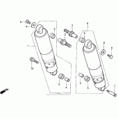 Схема вузла: Задній амортизатор для Honda VT1100 Shadow