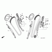 Схема вузла: Ланцюг ГРМ і Натяжитель і Успокоитель для Honda VT1100 Shadow