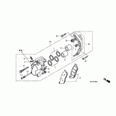 Схема вузла: Передній гальмівний супорт для Honda VT750 Shadow Spirit