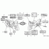 Схема вузла: Інформаційні наклейки для Honda CBR600 CBR600FR Racing Edition