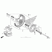 Схема вузла: Front wheel (2) для Honda VT750 Shadow RS
