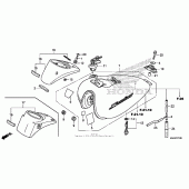 Схема вузла: Паливний бак (1) для Honda VT750 Shadow Aero