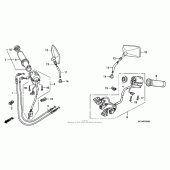 Схема узла: Пульт управления рулевой 1 для Honda VTX1800