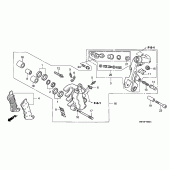 Схема вузла: Передній гальмівний супорт (L.) (XL1000VA) для Honda XL1000V Varadero