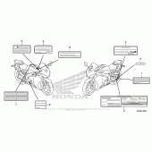 Схема вузла: Інформаційні наклейки для Honda CBR1000 CBR1000RR Fireblade