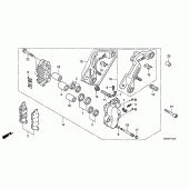 Схема узла: Левый-передний тормозной суппорт для Honda GL1800 Gold Wing