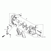 Схема вузла: Передній гальмівний супорт для Honda VT750 Shadow ACE