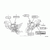 Схема вузла: Інформаційні наклейки для Honda CTX700