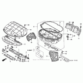 Схема узла: Воздушный фильтр (`02-`03) для Honda CBR900RR CBR954RR Fireblade