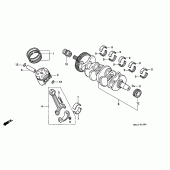 Схема узла: Коленчатый вал и Поршень для Honda CBR600 CBR600F