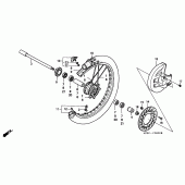 Схема узла: Передние колесо для Honda CR250