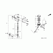 Схема вузла: Rr. гальмівний циліндр для Honda VTX1300