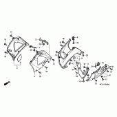 Схема вузла: Нижній обтічник (1) для Honda CBR900RR CBR929RR Fireblade