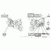 Схема вузла: Застережливі наклейкіs для Honda VFR800 Interceptor