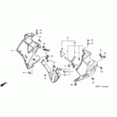 Схема узла: Нижний обтекатель для Honda VFR800 VFR