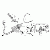 Схема вузла: Ручка керма & Пульт управління рульовой & Троси для Honda CBR600 CBR600RR
