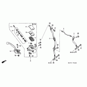 Схема узла: Передний тормозной цилиндр для Honda CBR1100XX Blackbird