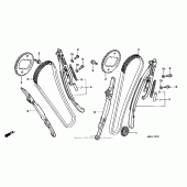 Схема узла: Цепь ГРМ и Натяжитель и Успокоитель для Honda VT1100 Shadow Aero