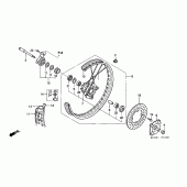 Схема вузла: Переднє колесо для Honda XR250