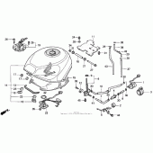Схема вузла: Паливний бак 94-97 для Honda VFR750F Interceptor