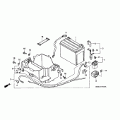 Схема узла: Аккумулятор для Honda VF750 Magna