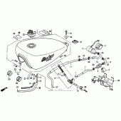 Схема вузла: Паливний бак для Honda VT600 Shadow VLX