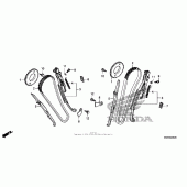 Схема узла: Цепь ГРМ & Натяжитель & Успокоитель для Honda VT750 Shadow RS