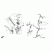 Схема узла: Передний тормозной цилиндр (ST1100) для Honda ST1100 Pan-European