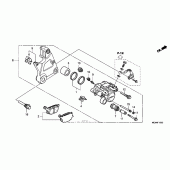 Схема вузла: Задній гальмівний супорт для Honda VTX1300
