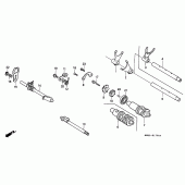 Схема узла: Копирный вал и Вилки и Вал переключения для Honda VT1100 Shadow