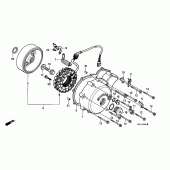 Схема вузла: Left crankcase cover / generator для Honda VT600 Shadow VLX